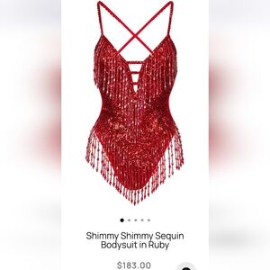 Red Sequin Bodysuit